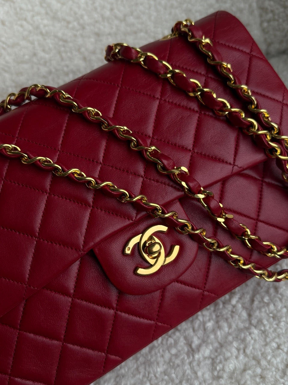 Chanel Timeless Double Flap Dark Red