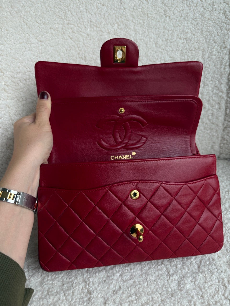 Chanel Timeless Double Flap Dark Red