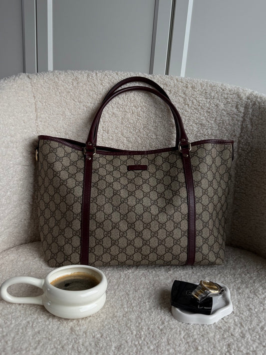 Gucci Monogram Tote Burgundy