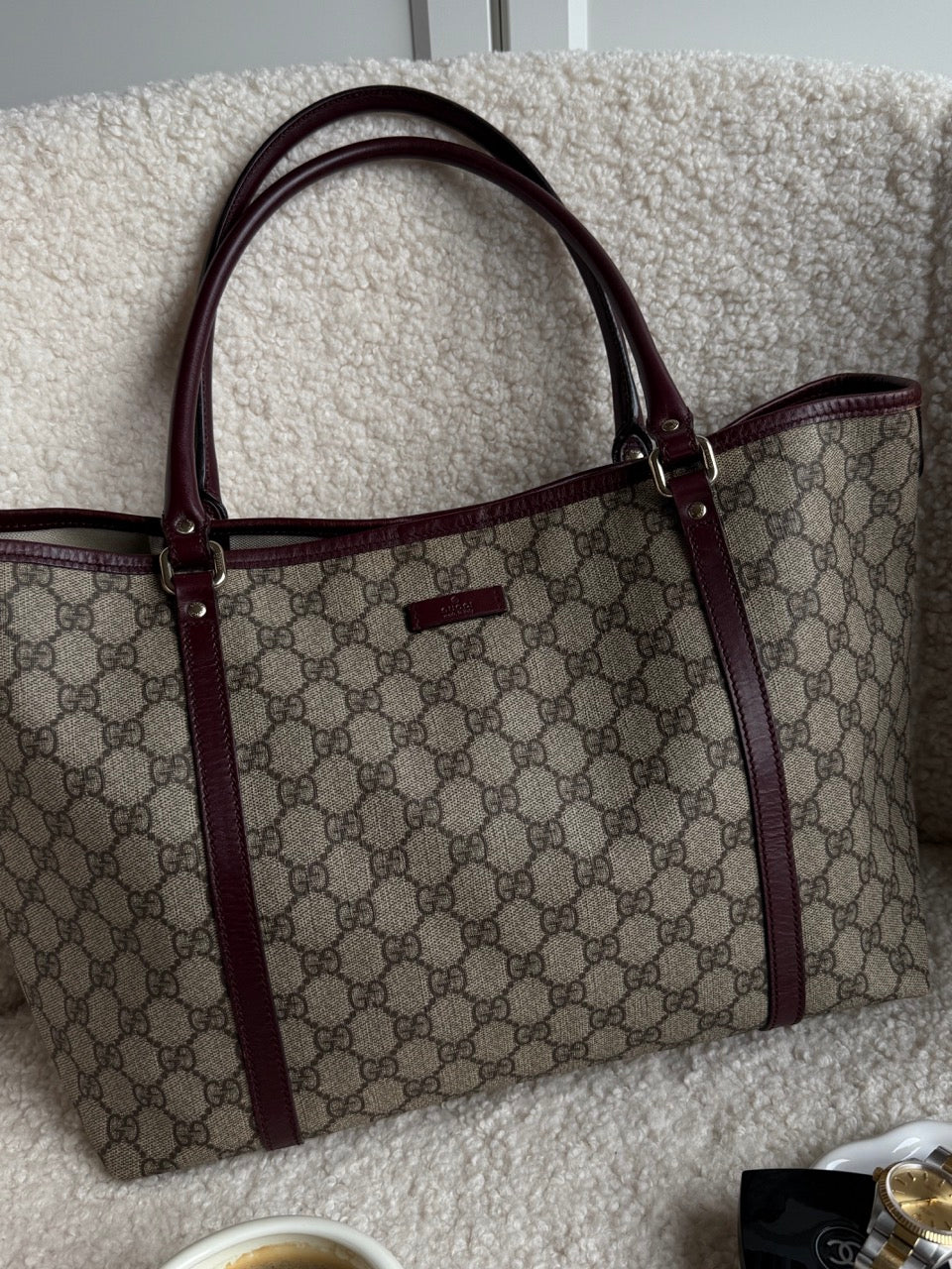 Gucci Monogram Tote Burgundy