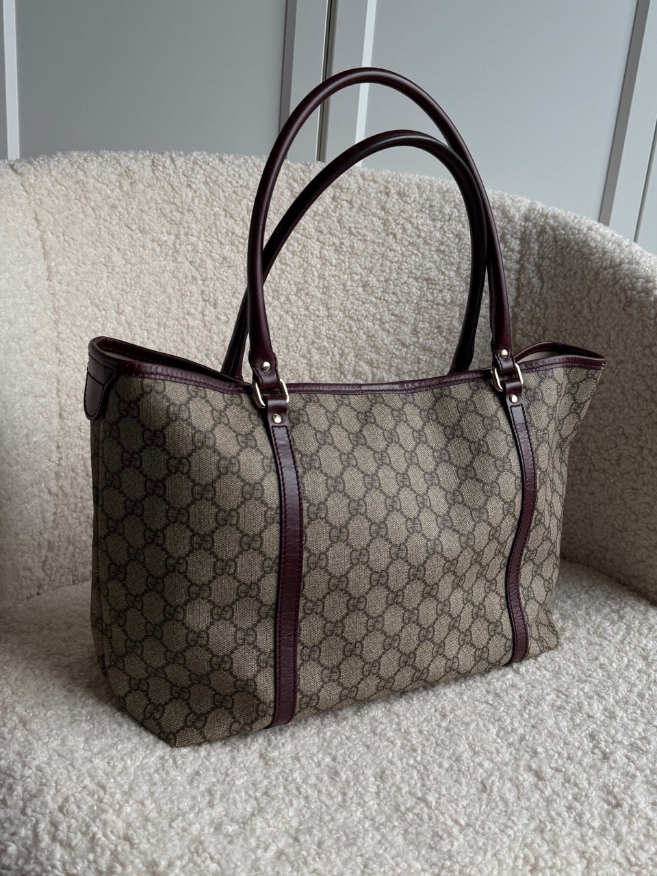 Gucci Monogram Tote Burgundy