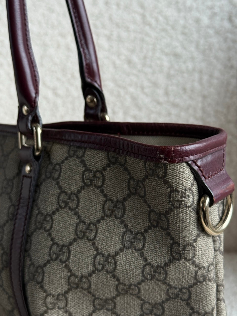 Gucci Monogram Tote Burgundy